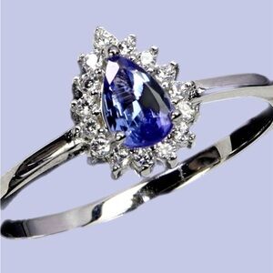 Genuine Tanzanite Pear Shaped Ring